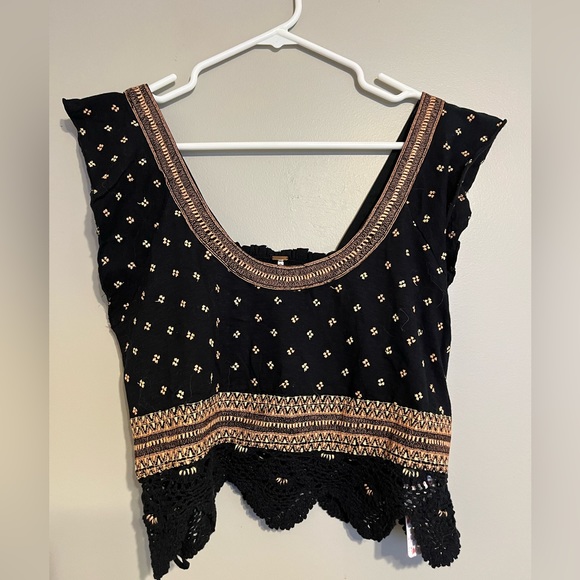 Free People Tops - NWT Free People blouse with lace trim